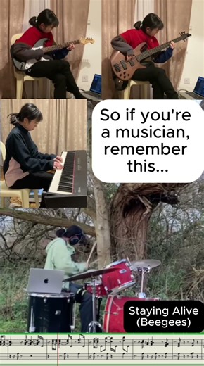 Staying Alive (BeeGees) #jazz #bass #beegees #piano #drums #funk #medicine #guitar