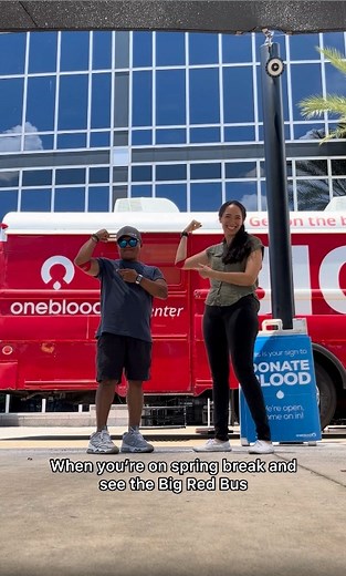 2.3K views · 24 reactions | Spring Break is the perfect time to hop on the Big Red Bus! 喝 Find a blood drive location near you today: https://givelife.io/xqmm | OneBlood | Facebook