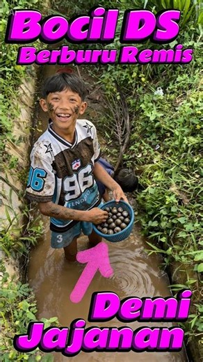 Bocil DS berburu remis demi jajanan #comedy #minivlog #anakdesa #berburu #kerang