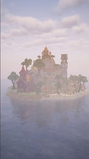 Island Village with my own schematics #minecraft
