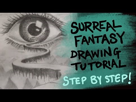 Surreal/Fantasy landscape drawing tutorial. Dad and Son combo!