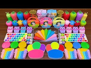 RAINBOW slime!!! Mixing random into CLAY slime!!!Satisfying Slime Video #297