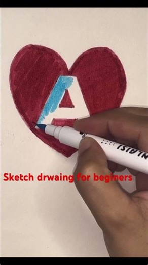 Amazing Heart Drawing with Letter A 😍 | Beginner Friendly #ytshorts #viral #art #drawing #sketch