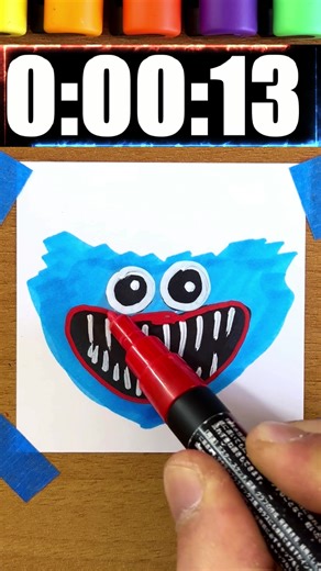 Draw Huggy Wuggy in 60 Seconds