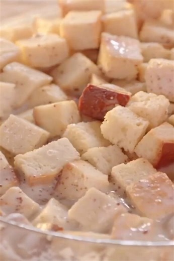 Brandy bread pudding, warm, sweet, and made with love