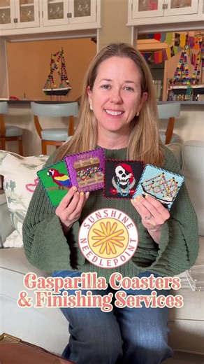 Gasparilla Coaster Set: Stunning Needlepoint Finishing