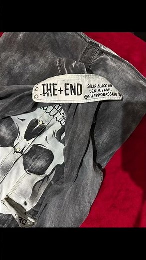 💀THE+END🖤 Skull Shirt – Hand Painted Bleached Denim #shorts #artondenim #customapparel