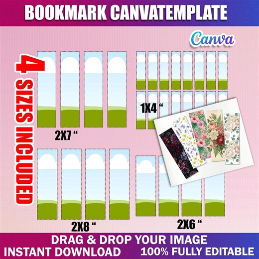Canva Bookmark Template | Design Your Own Bookmarks | Bookmarks Editable File | Custom Bookmark Canva Template Digital Download - Etsy