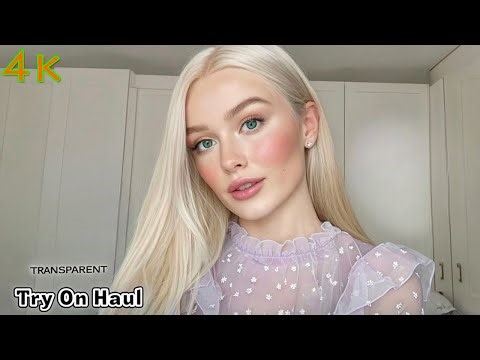 4K Try on haul 2025 -Transparent wet vs dry | shein transparent lingerie & micro bikini see through