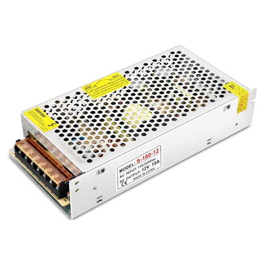 12V 15A Power Supply 180W Switching Power Transformer AC 110V-220V to DC 12V 15Amp Converter Low Voltage Output