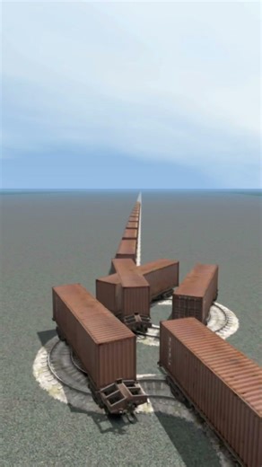 Extreme Train Drift On Dangerous Diamond Curve 💥😳 BeamNG.Drive Train simulator 3D #shorts