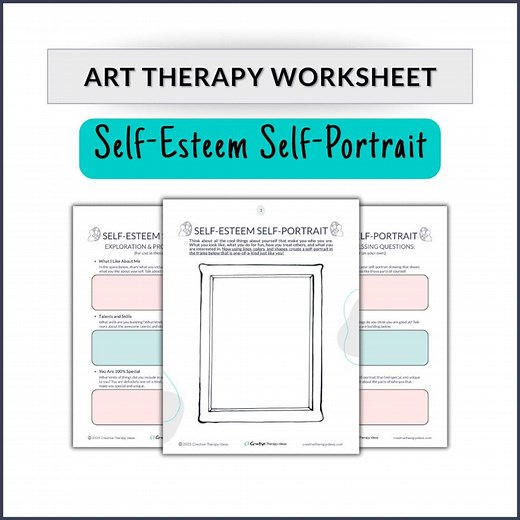 Self-esteem Art Therapy Worksheet: Self-portrait Drawing Prompt (PDF Download) - Etsy