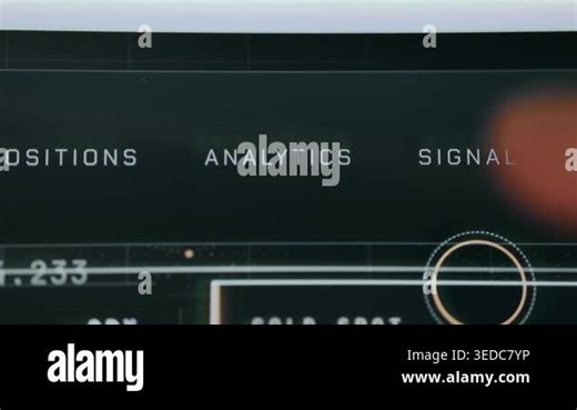 Financial application interface showing user tapping the Analytics option Stock Video Footage - Alamy