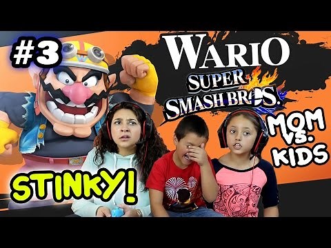 MOM vs. KIDS - Super Smash Bros 4 Wii U - SO STINKY! w/ Wario Foe Battle (Part 3) FACE CAM