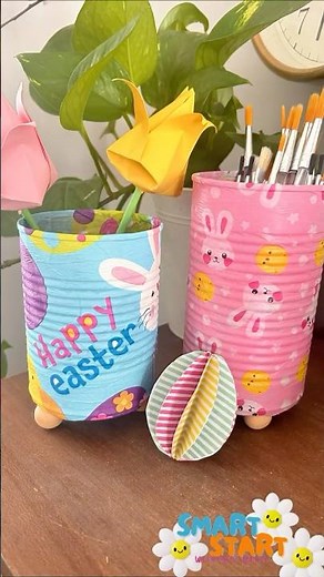 🌸🐰 DIY Easter Tin Can Upcycle! Adorable Bunny & Spring Decor 🌸🐣