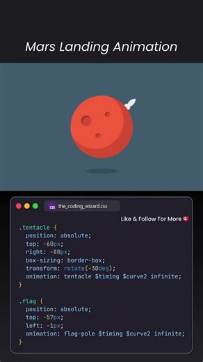 Mars Landing Animation 🪐. #coding #trending #viral #programming