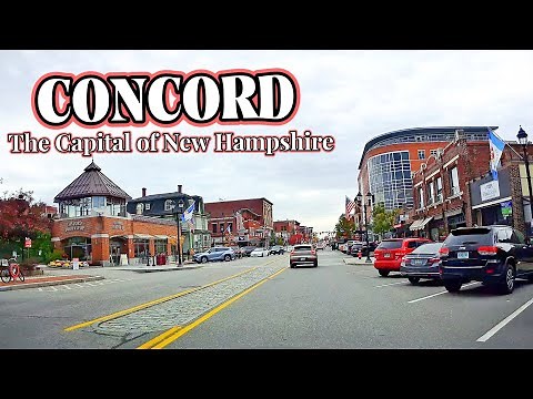 driving Downtown Concord ,NH , 4K , The Capital of New Hampshire , USA