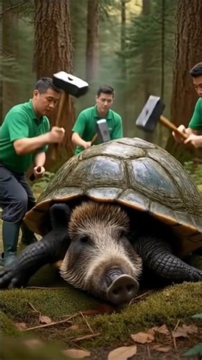 Saved Pig From big turtle shell #ytshorts #animals #funny