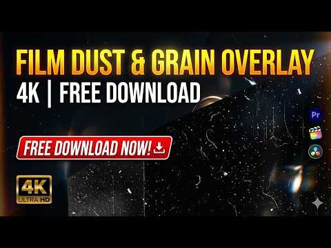Dust Grain Overlay on Black Screen | Film Dust Effect Free Download | 4K Overlay for Editing