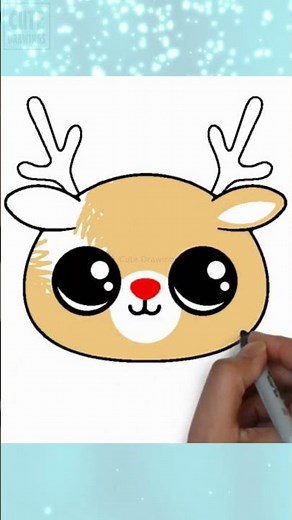 🦌🎨 Learn How to Draw a REINDEER FACE in EASY Steps! | Quick, Cute & Fun Tutorial 🌟🖌️ #easydrawing