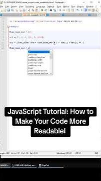 JavaScript Tutorial: How to Make Your Code More Readable! #programming #fyp #coding #tutorials #css