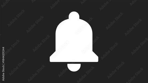 Dark Mode Notification Bell Pop Up Effect 4K Transparent Background