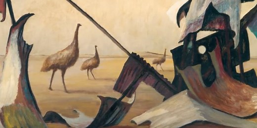 Russell Drysdale 'Emus in a landscape'