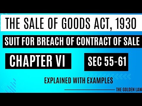 Sale of Goods Act, 1930 | Suit for Breach of Contract | Sections 55 to 61 Explained ||