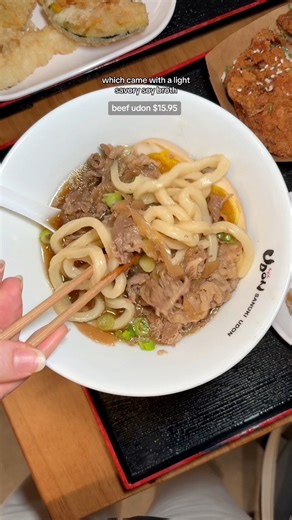 5.6K views · 26 reactions | BUILD-YOUR-OWN UDON IN NYC! __ There's a NEW build your own, self serve udon restaurant, and it's the first of it's kind in New York City! @sanukiudonusa makes their udon noodles in house and then the rest is up to you to customize! The beef udon was my favorite! Sanuki Udon #nycfoodguide #nycfoodie #nyc #newyork #newyorkcity #nycfood #nycrestaurants #nycdining #japanesefood #UdonNoodles #udon | StephTravels_NYC | Facebook