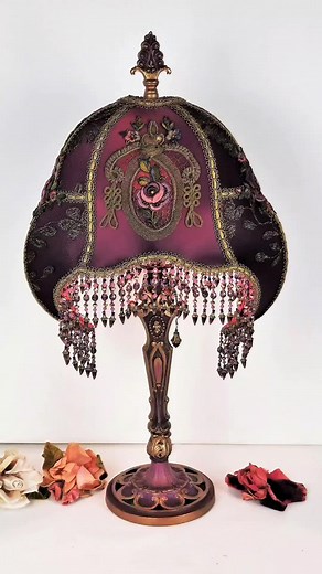 Art Deco lamp handmade with upcycled materials! #victorianlampshade #victorianlampshades #lamptok #arttribemember #homedecor