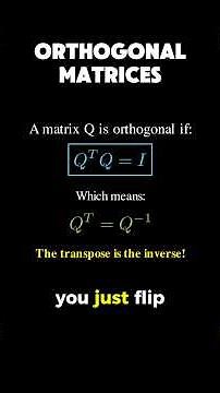 orthogonal matrices #maths #dataanlysis #machinelearning #datascience