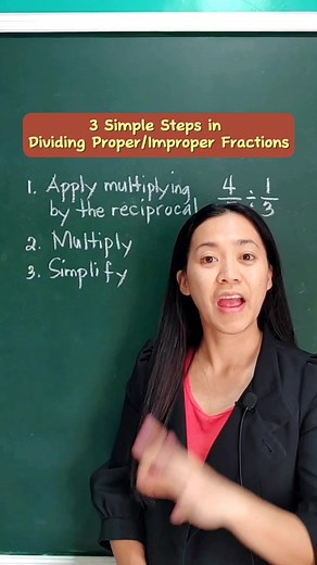 3 Simple Steps in Dividing Proper/Improper Fractions #dividingfractions #unangmathlesson #fractions #supporteducators #mathskills #education #learningisfun | Unang Math
