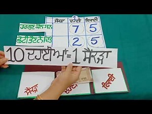 Learn addition of two numbers with the help of currency notes in Punjabi