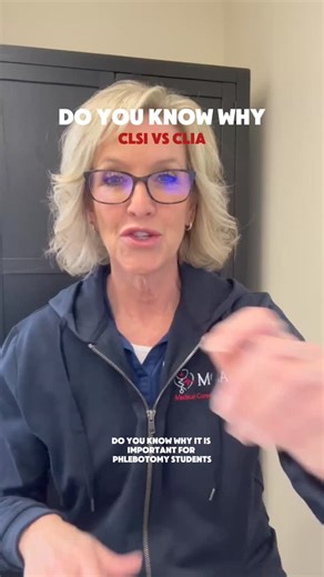 Medical Career Academy on Instagram: "Welcome to "Do You Know Why?"- a series where we take topics from our Phlebotomy Review & Exam Prep Guide and break them down beyond memorization. We don’t just want you to know the answer — we want you to understand the why behind it. Today, we're tackling the difference between CLSI and CLIA and how they both play an important role in specimen handling and processing. If you're studying phlebotomy and want to learn more, make sure to get our Phlebotomy Stu