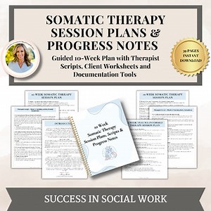 Somatic Therapy Progress Note Templates, Therapy Note Sentence Starters