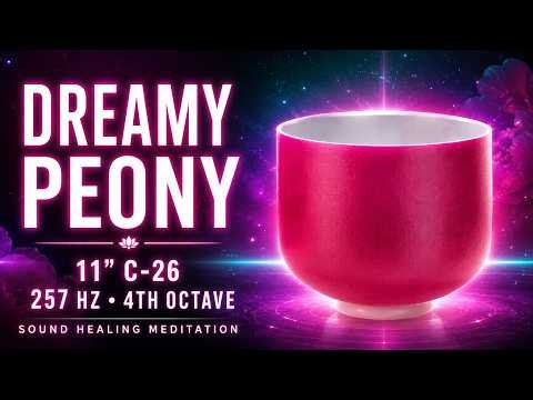 DREAMY PEONY ✨ 257 Hz Crystal Singing Bowl | Deep Sound Healing Meditation