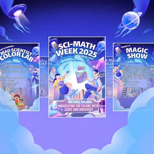 🚀 SCI-MATH WEEK 2025! 💡 Young Legazpi Thomasians, get ready for the ultimate adventure! We proudly present: "MathSci Xplore: Navigating the Future with Logic and Discovery." Three days packed with fun, experiments, and challenges! 🗓️ When: November 24-26, 2025 We’ve got the Mad Scientist Color Lab, Float A Boat, the epic Math Builders Challenge, Magic Show and The Da Vinci Code Breaker waiting for you! Ignite your curiosity and prepare for discovery! See you there! 🌟 #SciMathWeek2025 #USTLeg