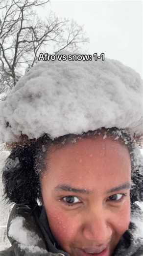 Building a Snowman with Curly Afro Hair