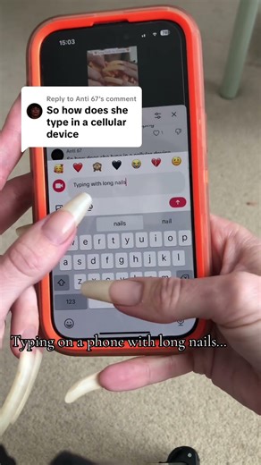 TUTORIAL: typing on a phone with long nails #naturalnails #longnailsdontcare