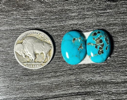 TURQUOISE CAB Pair (emerald Valley) - Etsy