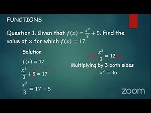Senior Three Mathematics Live Class(Topic:Functions)