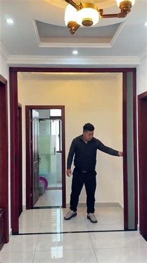 Install a concealed partition door in the entryway of your self-built house's second-floor foyer