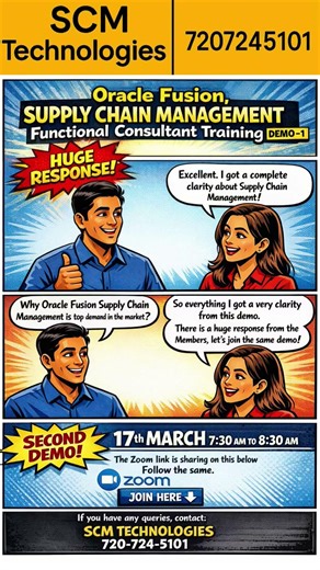Huge Responses in Demo 1 .....Oracle Fusion SCM Training....Same Zoom link demo 2 .....