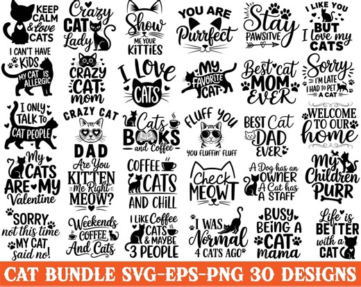 Cat SVG Bundle, Heart Paw Svg, Cat Mom, Dad, Dog Paw Svg, Cutecat Svg,pawsitive Svg, Dog Mom Svg, Fur Mom Svg, Puppy Svg, Digital Download - Etsy