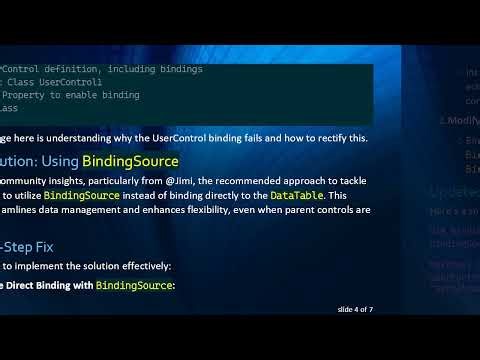 Resolving the DataBinding Issue in WinForms UserControls: A Step-by-Step Guide