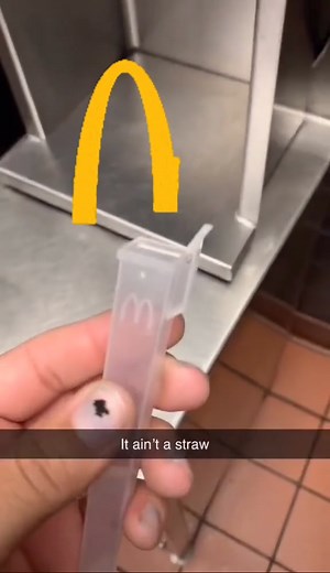 Humorous Twist on McDonald's Soda Fountain Straws