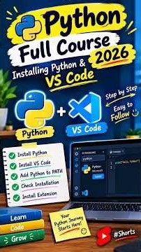 How to Install Python & VS Code in 2 Minutes | Python 2026 for Beginners #shorts