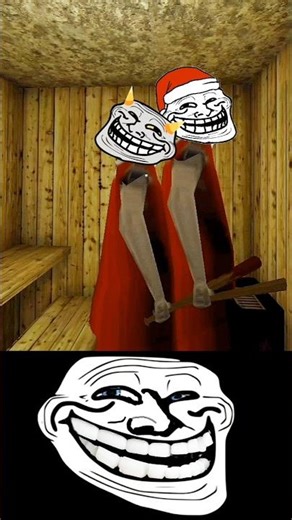 Mini Santa vs Twins Big Santa Troll😈Face || Funny Horror End!!⚡🤨🔥 #shorts #viral #trollface