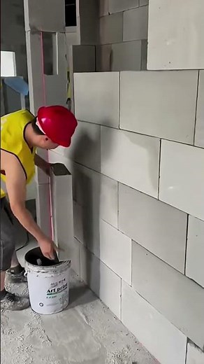 Installing concrete boards for room walls #shorts #concrete #construction