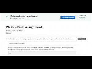 Excel Skills for Business: Intermediate 2 ll Week 4 Final Assignment 100% ll Coursera